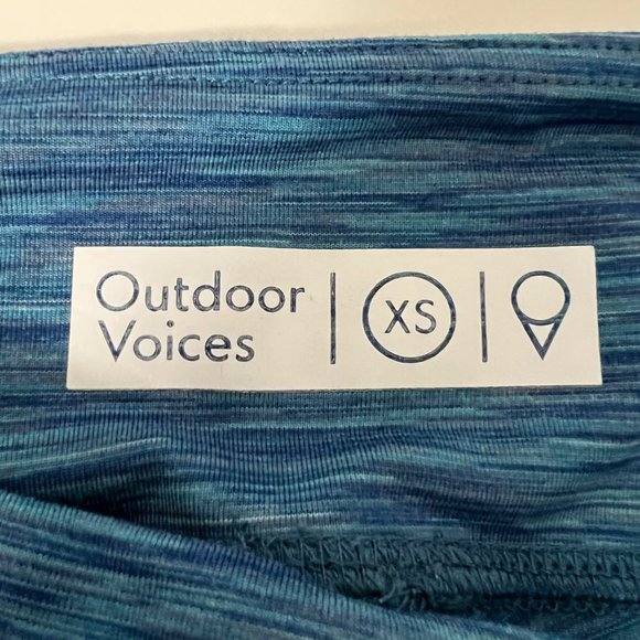 Outdoor Voices Womens Kneecap Warmup Leggings Crop Capri Blue Space Dye size XS - Picture 8 of 10
